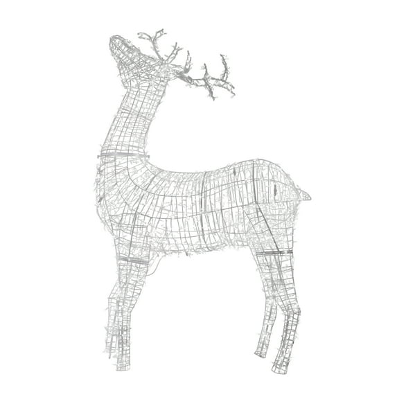 9.5' Pre-lit Commercial Size 3D White Reindeer Christmas Outdoor Decoration