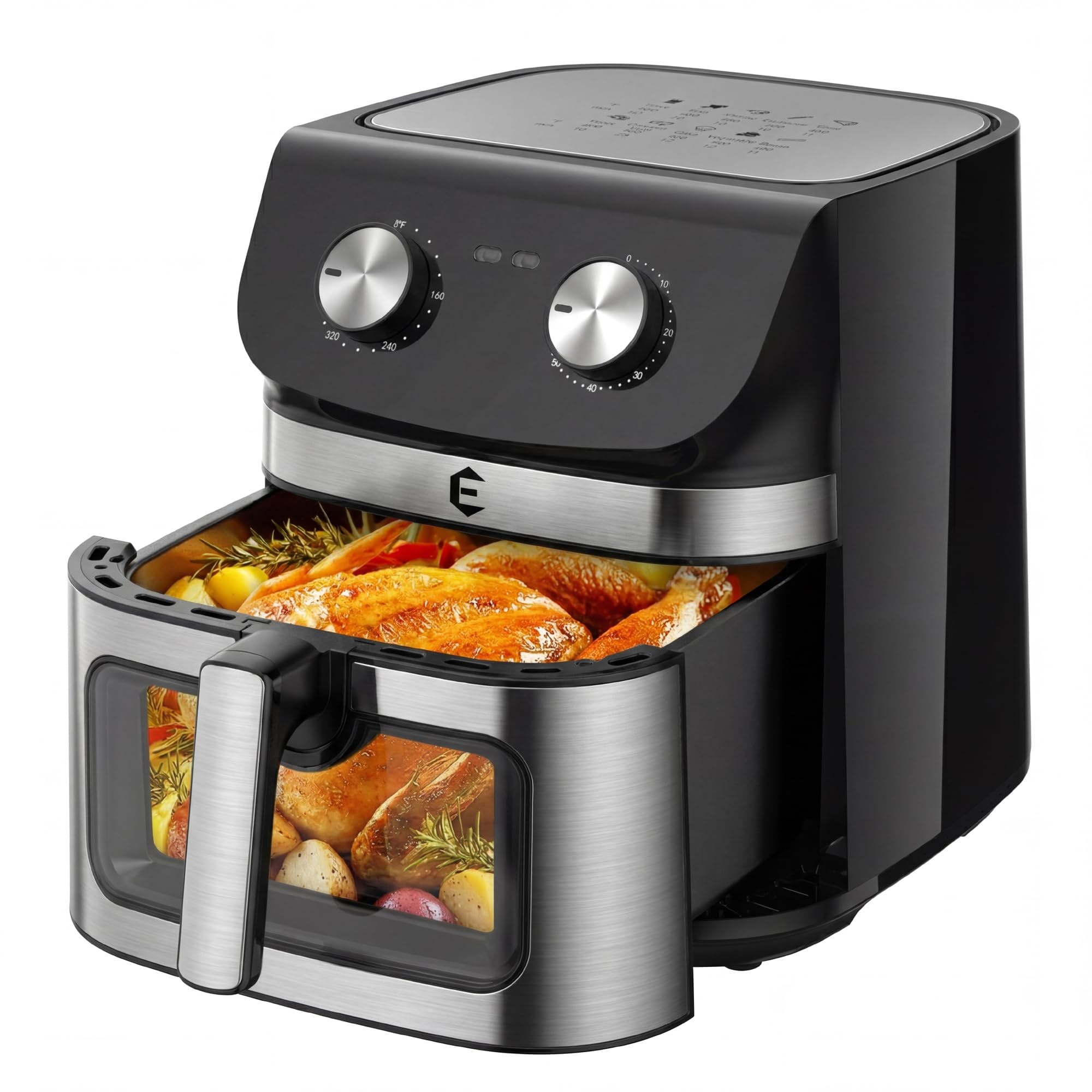 Control Main Window 9.5 Qt Air Fryer Oven, 12-in-1 Mechanical Air Fryer Toaster Oven Combo ...