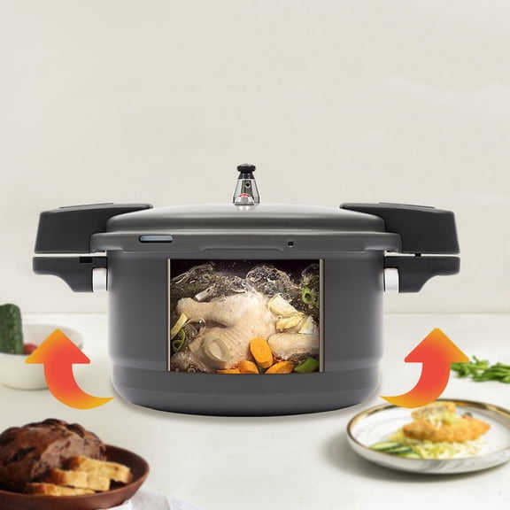 9.5 Quart Aluminum Pressure Cooker Hard Anodized Stovetop Cooker for Gas, Electric & Induction