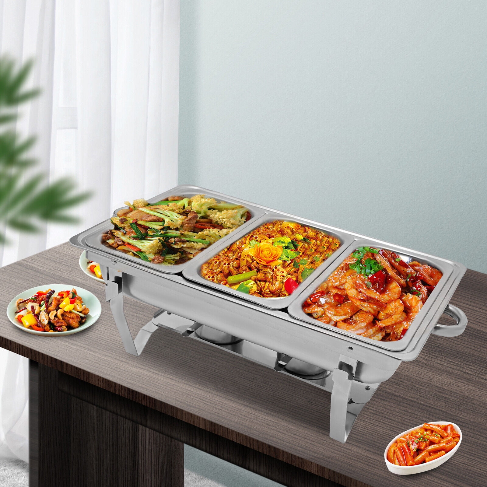 9.5 Quart Chafing Dish Buffet Set,Stainless Steel Buffet Servers and