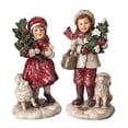 thumbnail image 1 of Regency International 9.5" Resin Winter Boy/ Girl With Dog Set of 2, 1 of 2