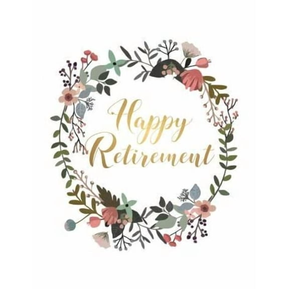 Happy Retirement Floral Theme Edible Icing Image Cake Topper, by Tnct.