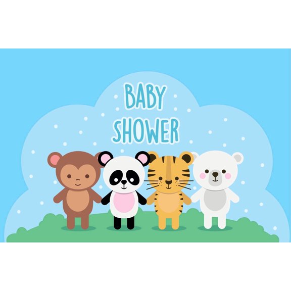 Baby Jungle Safari Animals Edible Icing Image Cake Topper, by Tnct.