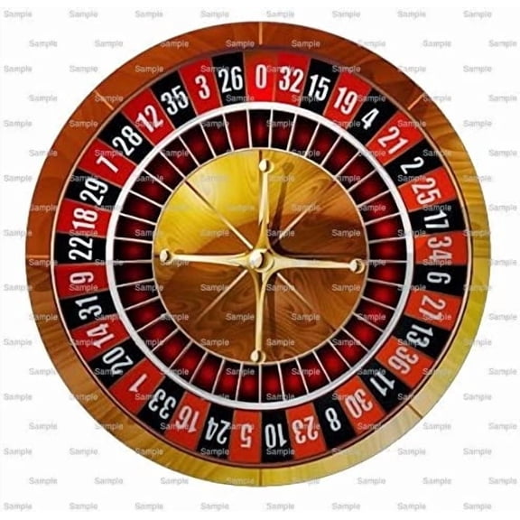 Casino Roulette Wheel Birthday Edible Icing Image Cake Topper, by Tnct.