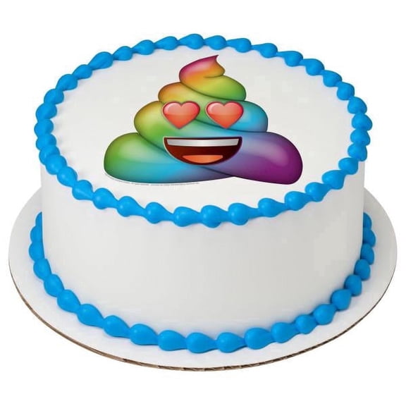 Emoji Rainbow Love Poo Heart Eyes Edible Image Cake Topper, by Tnct.