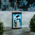 thumbnail image 1 of 9.5" Solar glass lantern, Winter Frost Snowman, 1 of 1