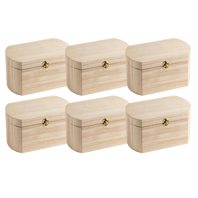 9.5 Unfinished Wooden Oval Box by Make Market Ready To Decorate Wood Box for Trinkets Coins Jewlery Valuables Bulk 6 Pack