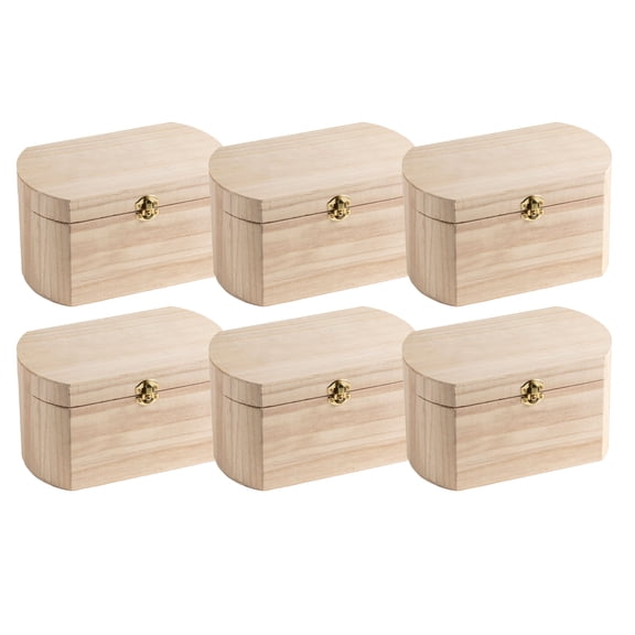 9.5” Unfinished Wooden Oval Box by Make Market - Ready-To-Decorate Wood Box for Trinkets - Coins - Jewlery - Valuables - Bulk 6 Pack