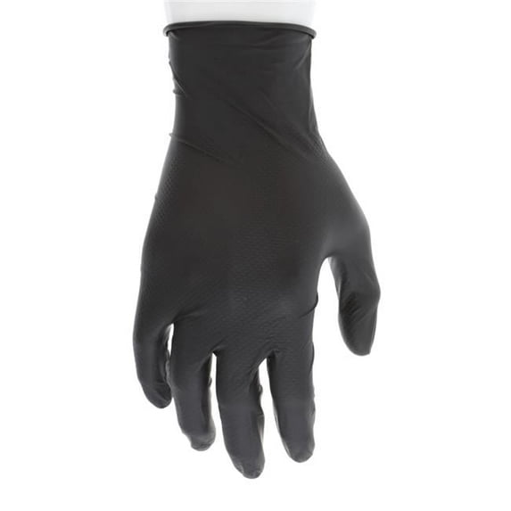 9.5 in. 6 mil NitriShield & Grippaz Technology Black Large Disposable Nitrile Gloves, 100 per Dispenser - Pack of 10