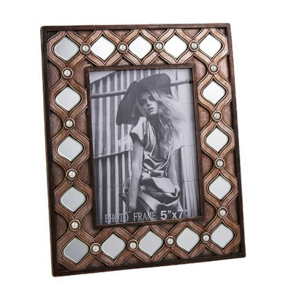 9.5 in. Arabesque Mirror Picture Frame, Brown