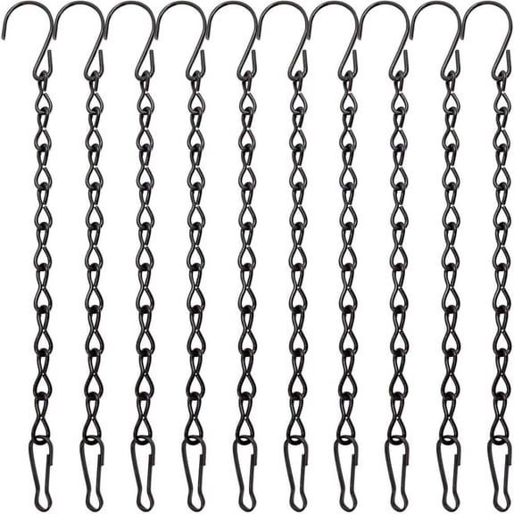9.5 in. Black Hanging Chains, Garden Plant Hangers for Hanging Bird Feeders, Billboards, Basket, Planters, Lanterns