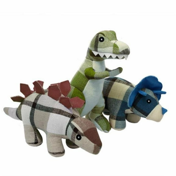 9.5 in. Multipets Plaidosaurus Dog Toy Pack of 3