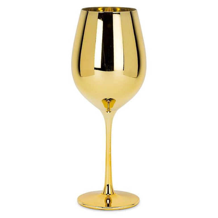 9.5 in. Royal Wine Glass, Gold plated - Large - Walmart.com