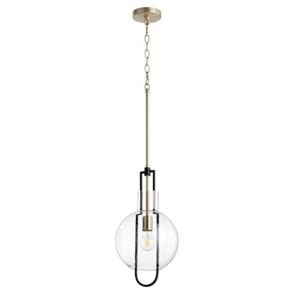 9.5 inch 1 Light Pendant-Noir/Aged Brass Finish Bailey Street Home 183-Bel-4539543