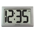 thumbnail image 1 of AcuRite 9.5" Large Digital Clock with Intelli-Time Technology, Silver (75102M), 1 of 7