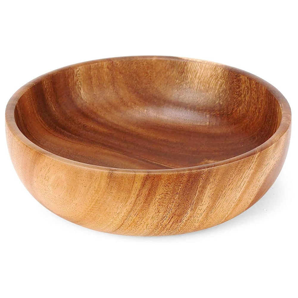 Handmade Wooden Bowl - Ethnic Style, 11.8x6.8cm, For Salad, Fruit, Cereal, Mixing, Serving