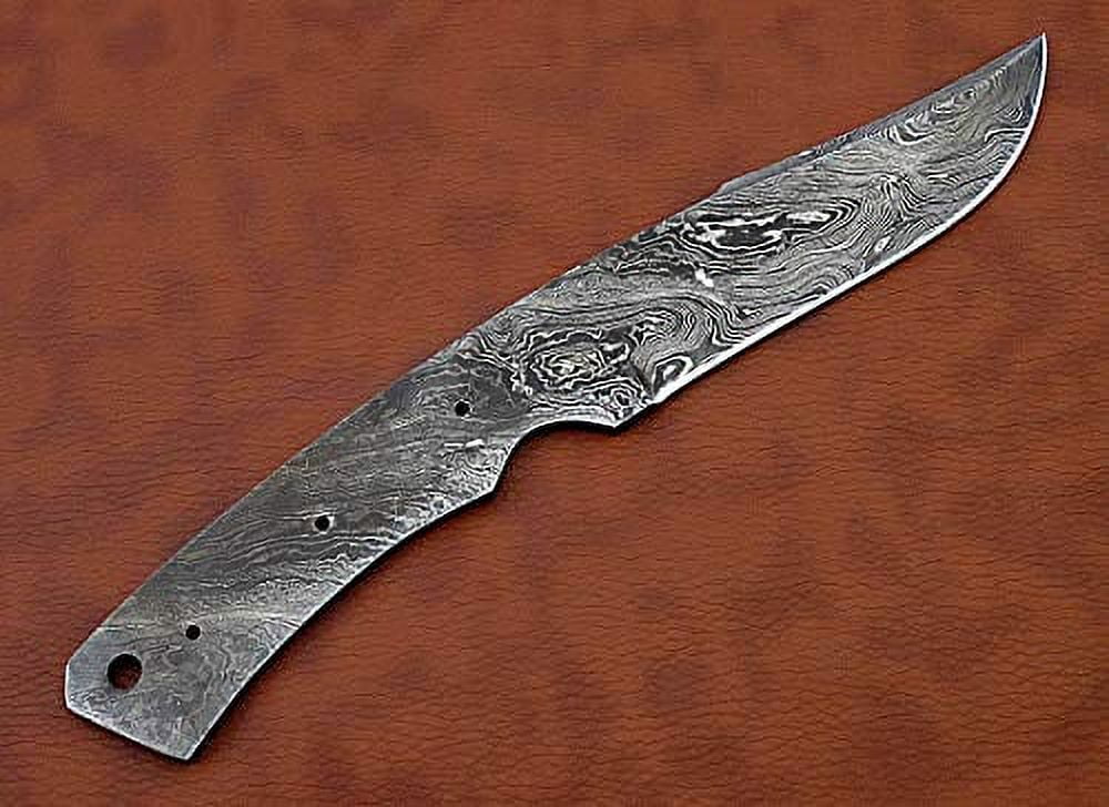 8 inches Long Blank Blade, Knife Making Supplies, Damascus Steel Blank Blade  Hand Forged Skinning Knife with 3 Pins & an Inserting Hole Space 4 Long  Blade with 4 Scale 