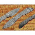 thumbnail image 1 of 9.5 inches long Spear point blank blade skinning knife, hand forged Twist pattern Damascus steel, up to 5.75" full hand scale space with 2 Pin hole, 3 inches cutting edge, 1 of 1