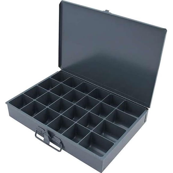 9.5 x 13.5 x 2 in. 24 Compartment Metal Storage Case