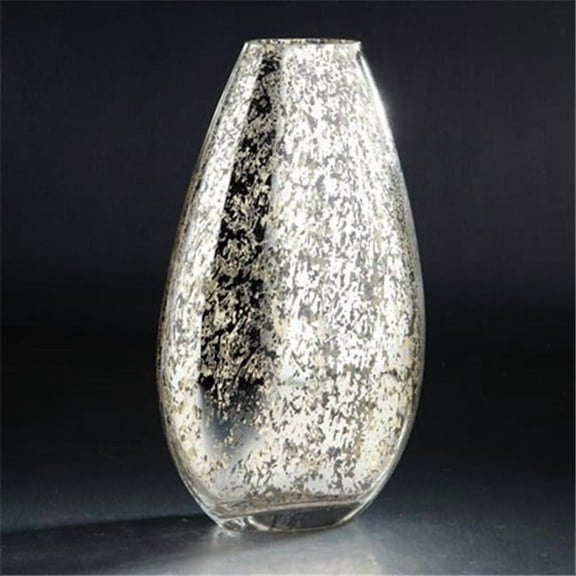 9.5 x 4.5 x 12 in. Glass Vase, Silver