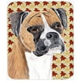 thumbnail image 1 of 9.5 x 8 in. Boxer Fall Leaves Portrait Mouse Pad, Hot Pad or Trivet, 1 of 1