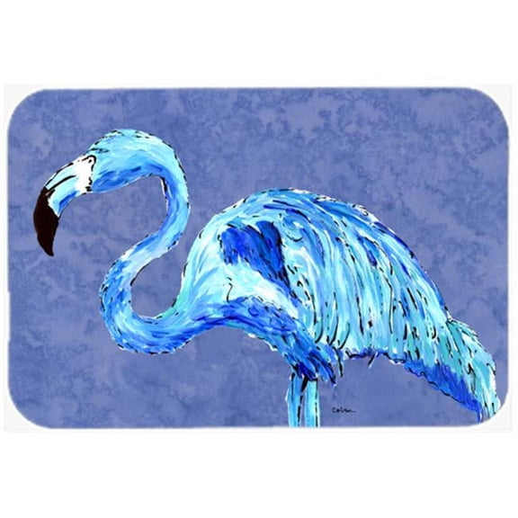 9.5 x 8 in. Flamingo On Slate Blue Mouse Pad, Hot Pad or Trivet