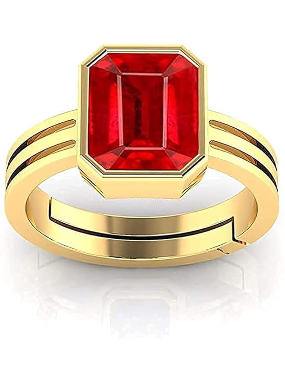 9.50 Carat Natural Ruby Stone Manik Ring Adjustable Panchdhatu Ring for Men & Women