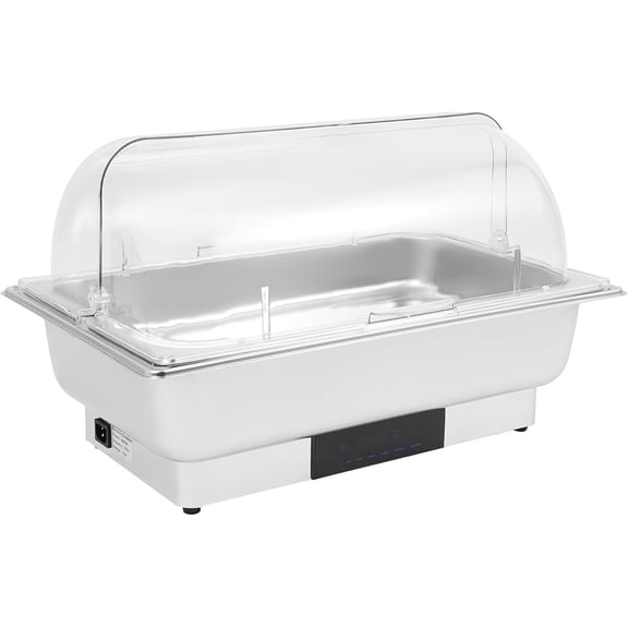 9.51Qt Electric Chafing Dish, 600W 110V CNC Electric Heating Buffet Warmer,66.14LBS Load Operate Stainless Steel Chafing Dish w/15.85Qt Water Pan, LED Temp Display (Single Compartment)