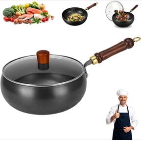 9.5Inch Professional-Grade Uncoated Iron Pot, Pre Seasoned Japanese Iron Pan, Japanese Cast iron Pan, Uncoated Thick Iron pot - Unenameled Cast Iron Casserole Ideal for All Hobs(RL)