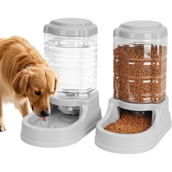 9.5L Dog Feeders and Water Bowl Set for Large Dogs, 2.5 Gallon ...