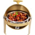thumbnail image 1 of 9.5QT Round Chafing Dish Buffet Set,Gold Roll Top Stainless Steel Buffet Warmer Chafers with Food/Water Pan for Catering Events Parties Weddings Dinners (9.5QT - Invisible), 1 of 14