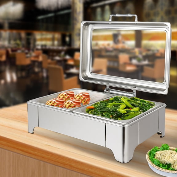 9.5Qt Chafing Dish Buffet Set Professional Chaffing Server Commercial Stainless