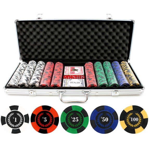 9.5g 500pc Roman Times True Clay Poker Chip Set