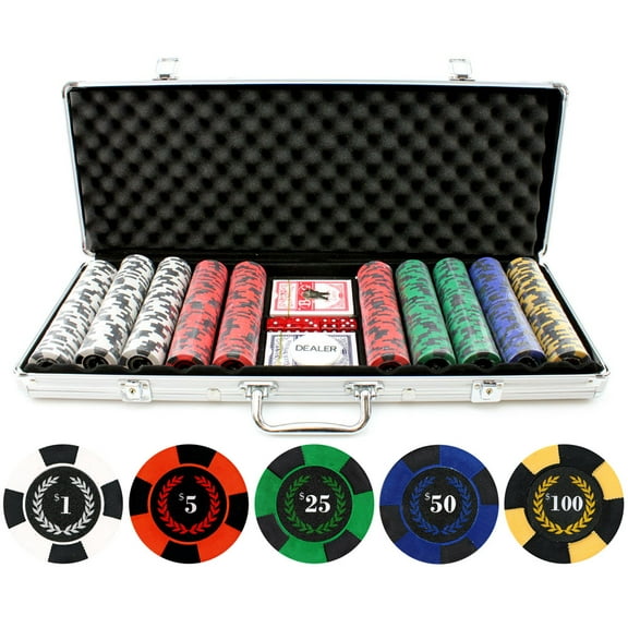 9.5g 500pc Roman Times True Clay Poker Chip Set
