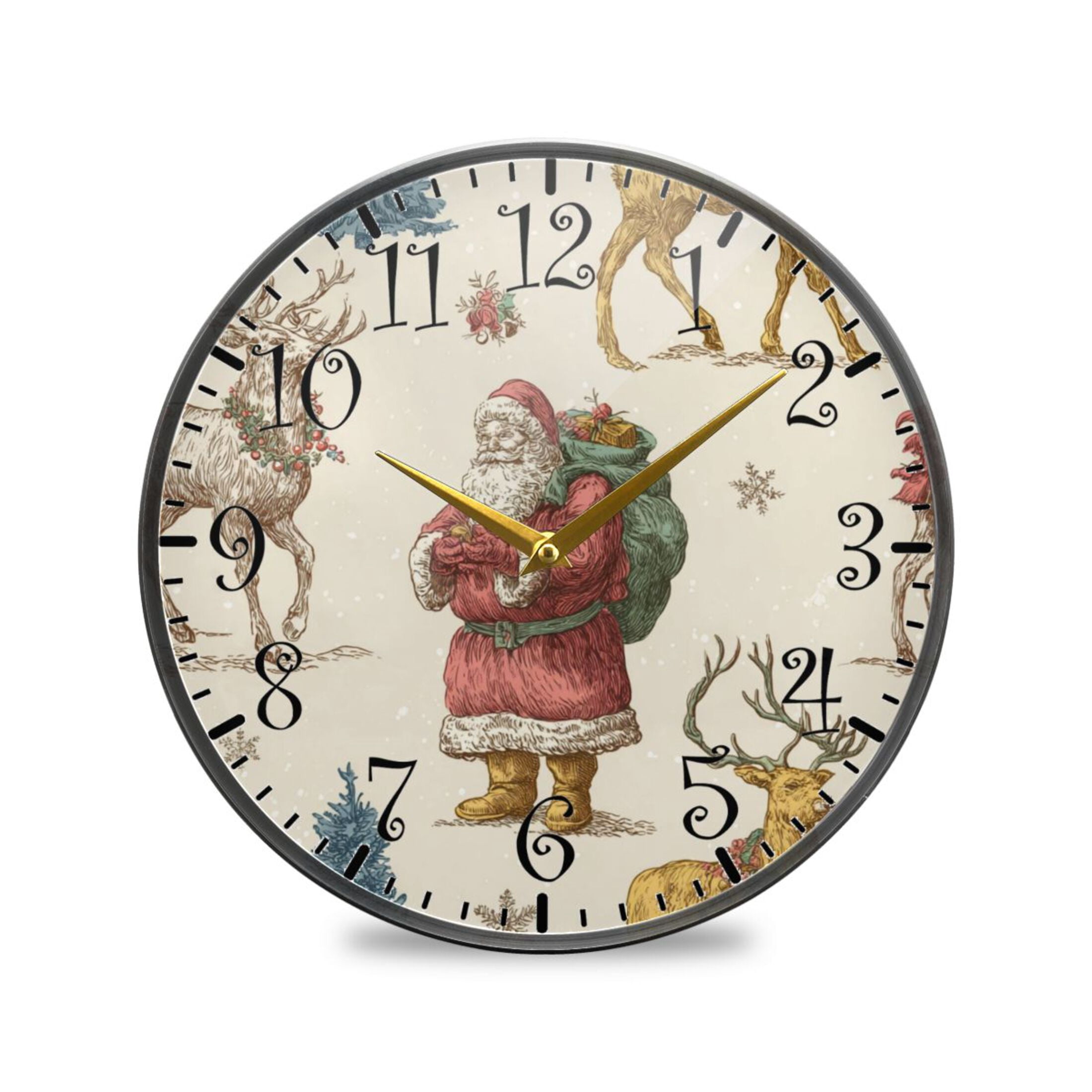 9.5in Acrylic Wall Clock with Glass-like Finish Round Clock for Home ...