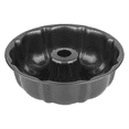 thumbnail image 1 of 9.5" Heavy Duty Non Stick Baking Pan, Carbon Steel Round Tube Mold for Pound Cake, Flan, Donut Cake, Versatile Oven Safe Bakeware Black, 1 of 8