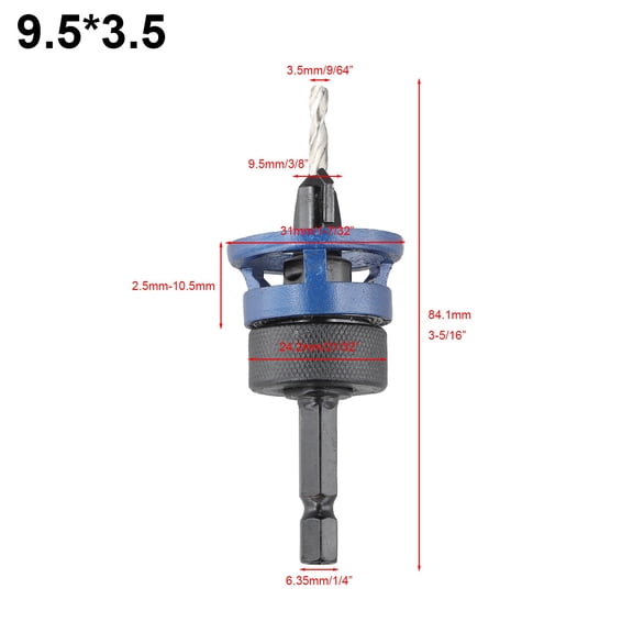 9.5mm Shank Drill Bit Core Limiter Countersink Drill Router Bit Woodworking Tool