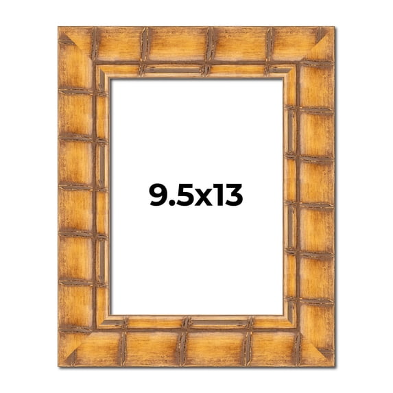 9.5x13 Frame Beige Real Wood Picture Frame Width 3 inches | Interior Frame Depth 0.5 inches |