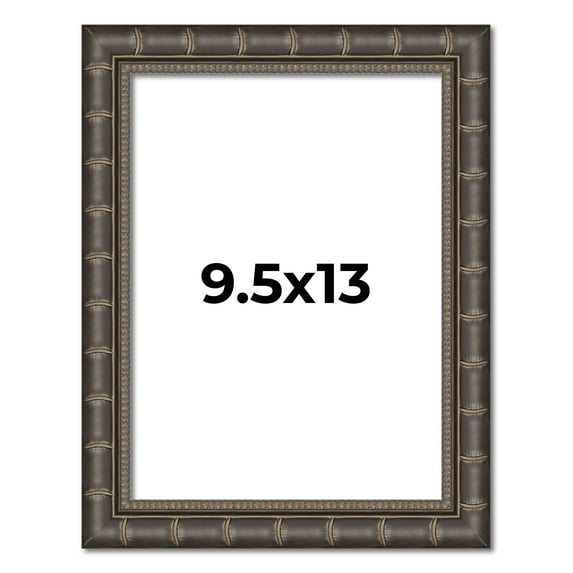 9.5x13 Frame Black Bamboo Solid Wood Picture Frame Width 1.5 Inches | Interior Frame Depth 0.5