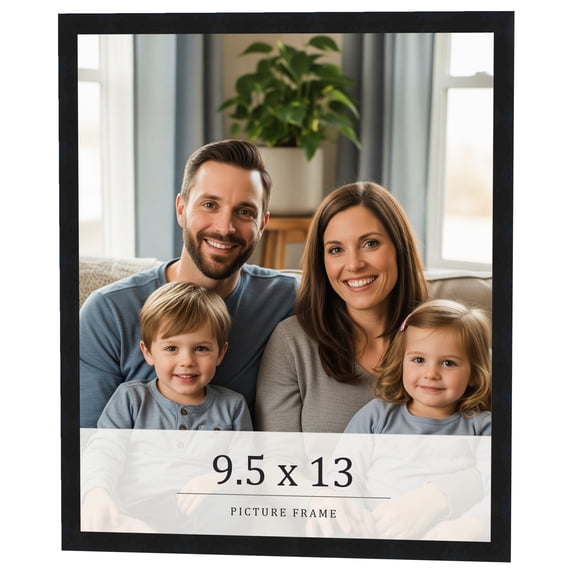 9.5x13 Frame Black Real Wood Picture Frame Width 0.75 inches | Interior Frame Depth 0.5 inches |
