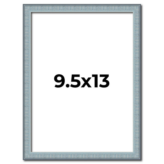 9.5x13 Frame Blue Scuffed Farm Board Solid Wood Picture Frame Width 0.75 Inches | Interior Depth