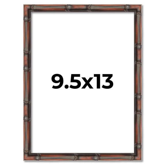 9.5x13 Frame Brown Bamboo with Dark Coffee/Walnut Finish | Solid Wood Picture Frame Width 0.75