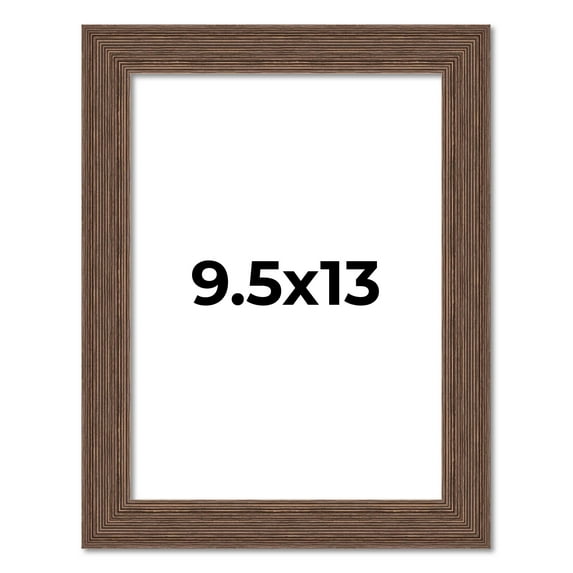 9.5x13 Frame Brown Farmhouse Solid Wood Picture Frame Width 1.5 Inches | Interior Frame Depth 0.5