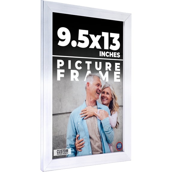 9.5x13 Frame Silver Real Wood Picture Frame Width 0.75 inches | Interior Frame Depth 0.5 inches |