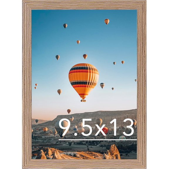 9.5x13 Picture Frame Rustic Brown for Wall Hanging, Wall Mounting Horizontally or Vertically, 9.5 x 13 Wall Gallery Poster Photo Frame with Shatter Resistant Plexiglass, Rustic Brown