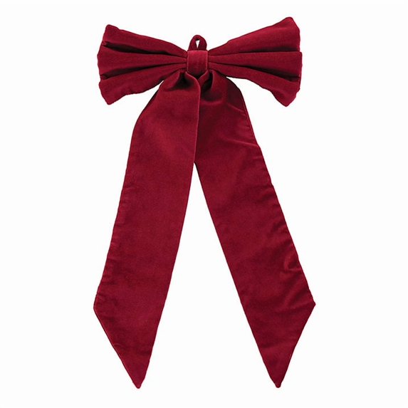 9.5x16 Inch Christmas Tree Topper Bow, Room Decor Ribbon Xmas Signature Velvet Bow for Wedding Engagement Birthday Party, Christmas Decoration for Home Wreath Door Wall( Red )