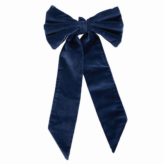 9.5x16 Inch Christmas Tree Topper Bow, Room Decor Ribbon Xmas Signature Velvet Bow for Wedding Engagement Birthday Party, Christmas Decoration for Home Wreath Door Wall( Blue )