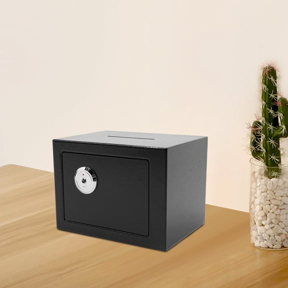 9*6.7*6.7in Compact Small Safe Box Multifunctional Cabinets Cash Safe Box for Home & Office Security