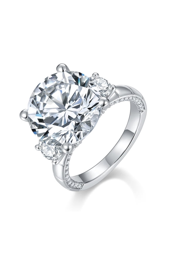 9.6 Carat Moissanite Rings for Women 925 Sterling Silver Engagement Rings D Color VVS1 Clarity Lab Created Big Diamond Ring Wedding Promise Jewelry Size 5-10