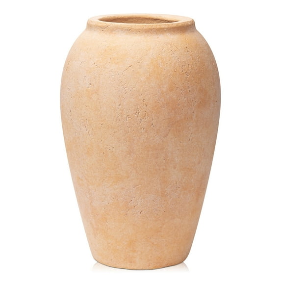 9.6" Handmade Terracotta Vase Vintage Rustic Stoneware Ceramic Vases with Matte Textured for Home Decoration